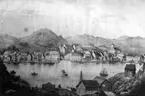 Skrivet på vidhängande papper: Mandal. Stentrykk etter tegning Samuel Andersen fra 1830.
Foto efter original i ( Bassesens samlinger )