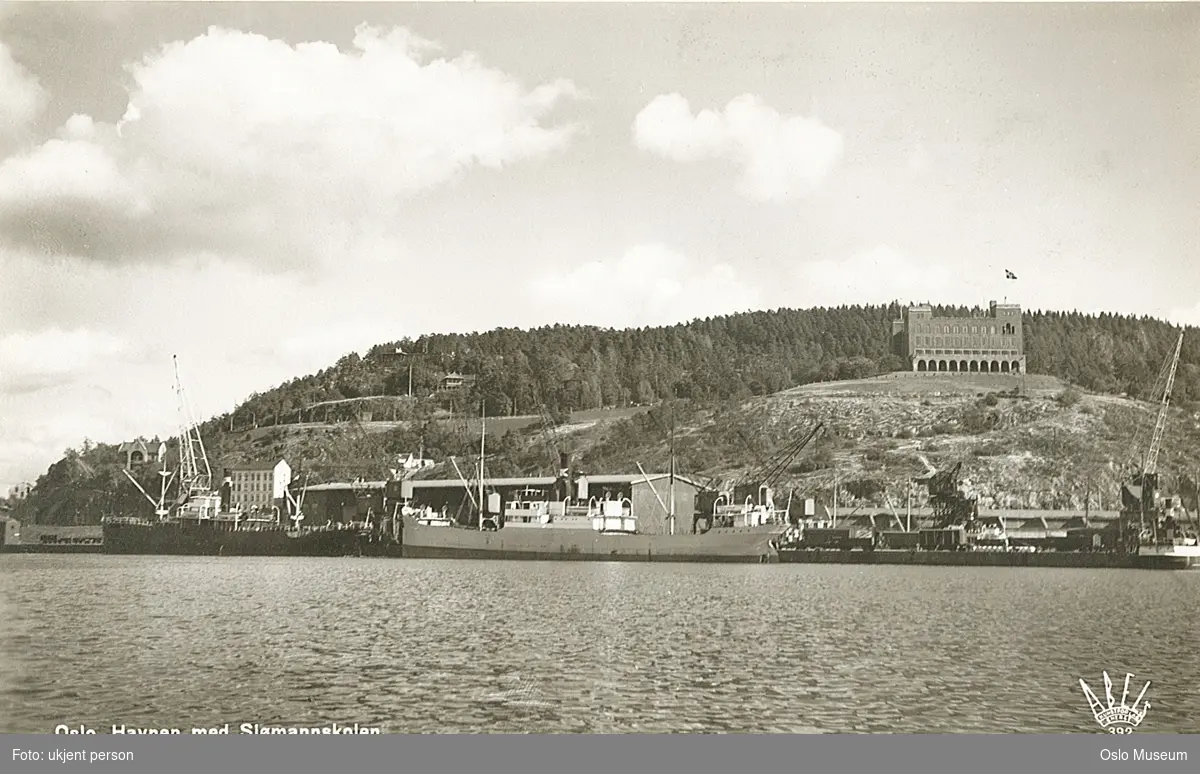 fjord, havn, skip, ås, Sjømannsskolen