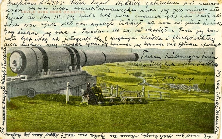 Engelskt vykort: Devils dyke near Brighton.