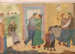 Dans i köket [Målning]