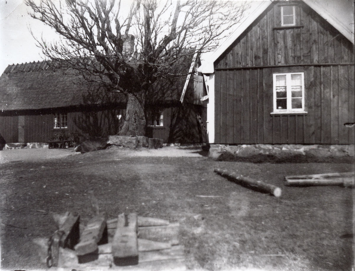 Björsgård. Till höger ateljéstugan.