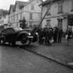 Krock med lyktstolpe på Esplanaden i Huskvarna år 1962.