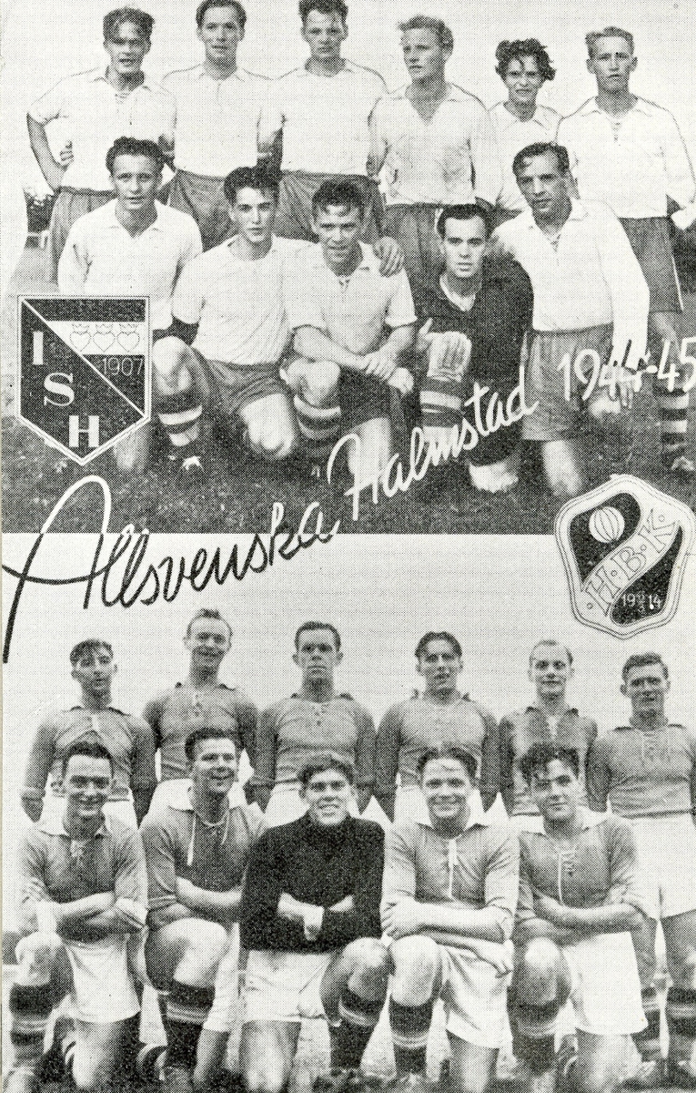 Halmstads två lag i Fotbollsallsvenskan, Halmstads Bollklubb och IS Halmia under 1944-1945