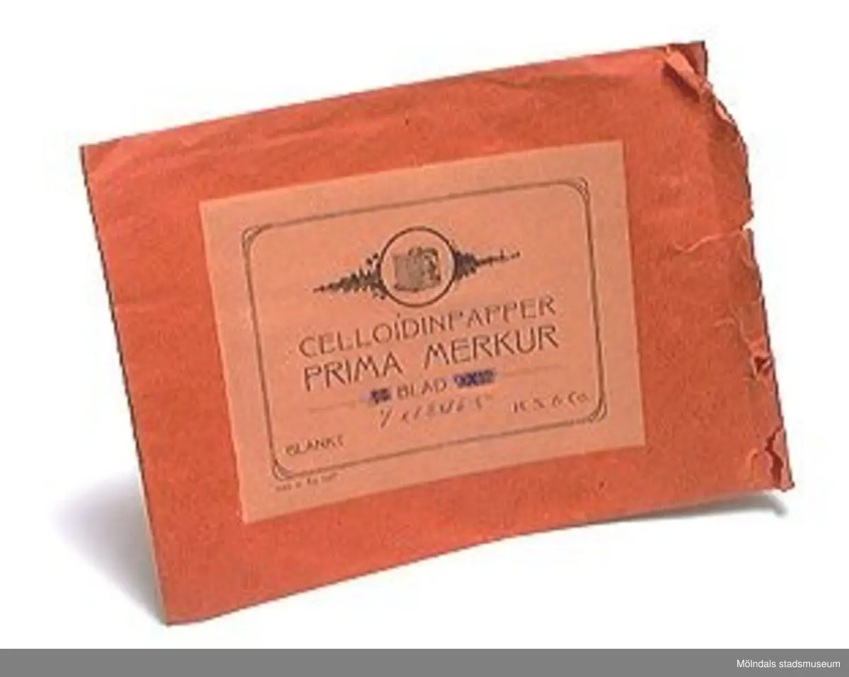 5 st. emballage av olika format och färg, för fotopapper och vykort, tyska och danska. 1909-1917.