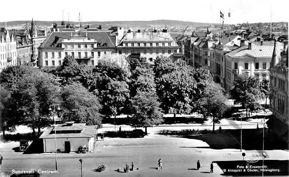 Vy från Stora Torget mot Vängåvan, Sundsvalls Centrum.