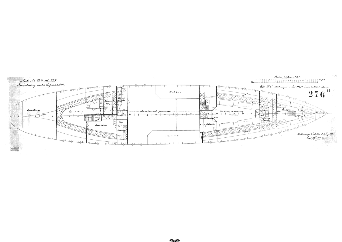 Inredning under huvuddäck