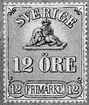 Frimärksförlaga till frimärket 1862 - Lejon. Valör 12 öre.