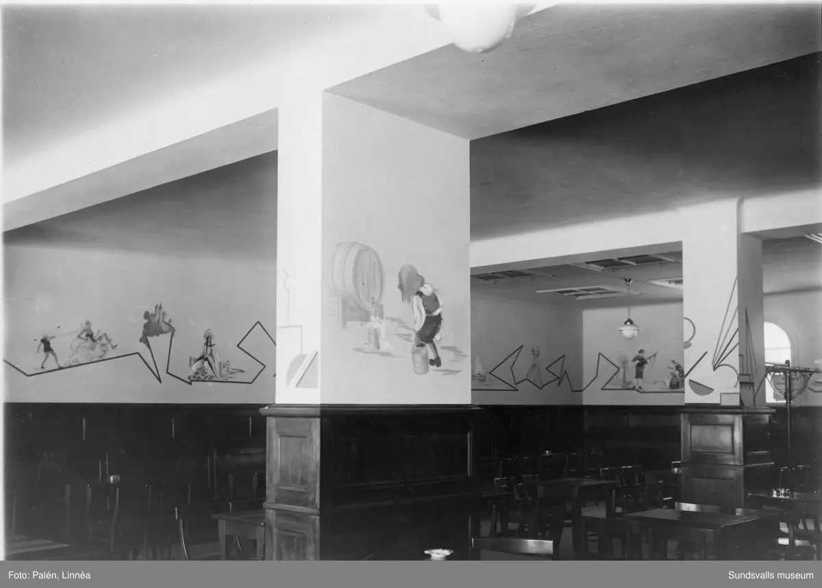 Gambrinushallen. Strandgatan 6. Invigdes 1929 och stängdes 1976. Gambrinushallen blev det största och mest påkostade kaféet som ingick i kafébolagets (Sundsvalls Café AB) tolv ölkaféer. I början av 1930-talet tillkom väggdekorationerna utförda av den tyskfödda konstnärinnan Elena Micheew.
Sundsvalls Café AB ägdes av Sundsvalls kommun och överskottet från verksamheten gick till allmännyttiga ändamål som åldringsvård, idrott och kultur.