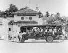 Postbuss på rutten Ceribon - Kuningan, Java, Indoneisen.