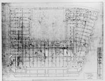 Relationsritningar, från E. Torulfs Arkitektbyrå, daterade 25
augusti 1925.  Grund- och källarplan.
