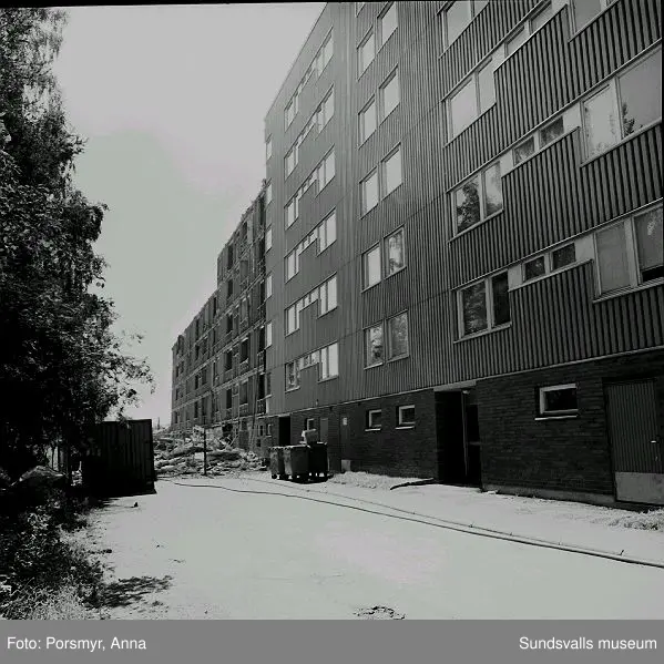 Mitthem AB:s hyreshusområde i Bergsåker, Ponnyvägen 1 - 19, Betselvägen 14 - 68:01 Bostadshusen mot norr, Betselvägen 14 - 6202 Betselvägen 28 - 4603 Betselvägen 14 - 28 med Gunghästens förskola i förgrunden04 Ponnyvägen 1 - 19 med pågående rivning av Ponnyvägen 1 - 505 - 09 Selektiv rivning av Ponnyvägen 1 - 510 Tvåvåningshusens sydsida, Ponnyvägen 19 A - H11 Gunnar Bergkvist t.v. (född i Bergsåker) och Olle Persson (född i Granlo) på den senares terrass, Ponnyvägen 19 G
