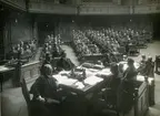 Världspostföreningens kongress i Stockholm1924, plenisammanträde i Riksdagshuset.