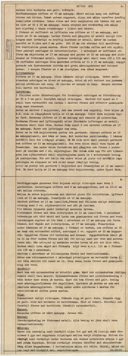 Byggnadsbeskrivning (3 blad)