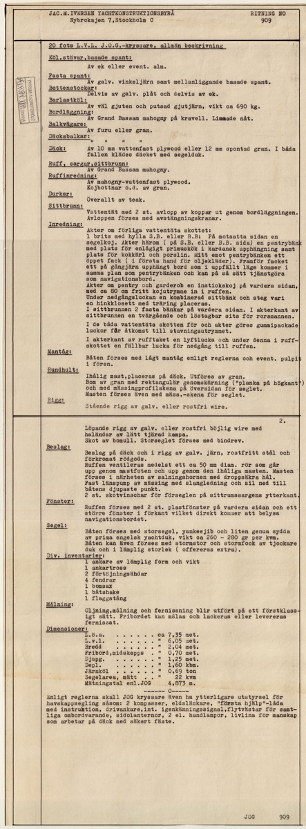 Byggnadsbeskrivning (3 blad)