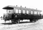 Fotografi föreställande Järnvägspostvagn CD3 nr 5 på järnvägssträckan Warberg-Ätrans. Tillverkad 1910.