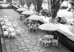 Postkontoret Göteborg 1, terassen mot Drottningtorget, omkring 1949.