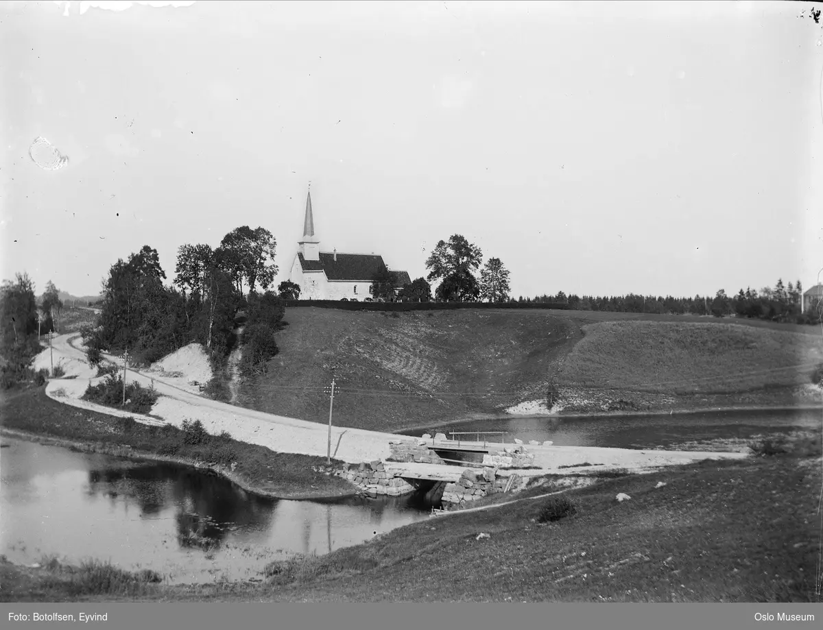 kulturlandskap, vei, bro, Enebakk kirke