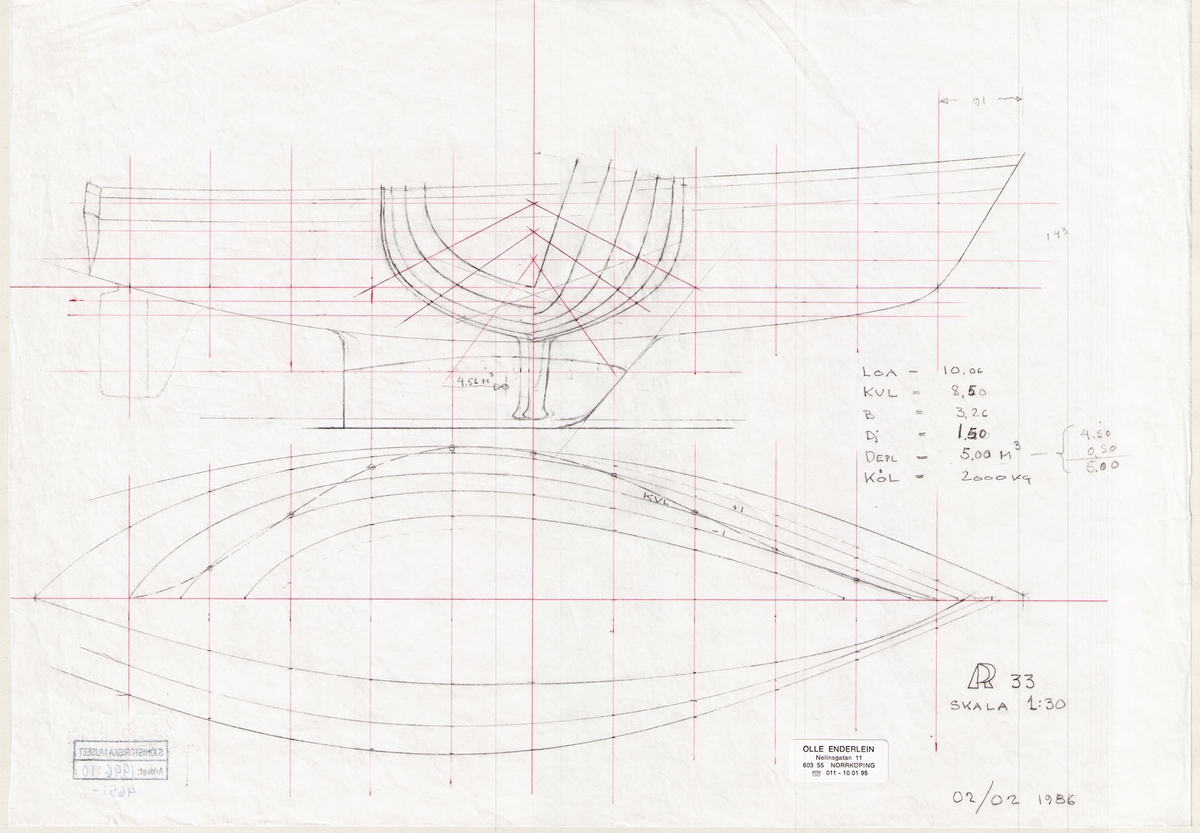 Skisser till inredning och linjer