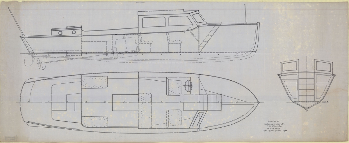 Inredningsritning i plan, profil och sektion