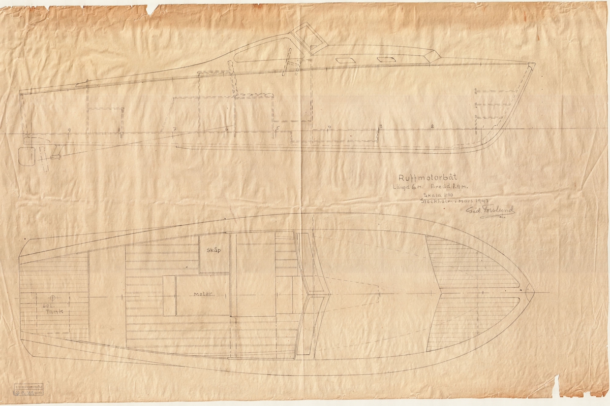 Inredningsritning i plan och profil