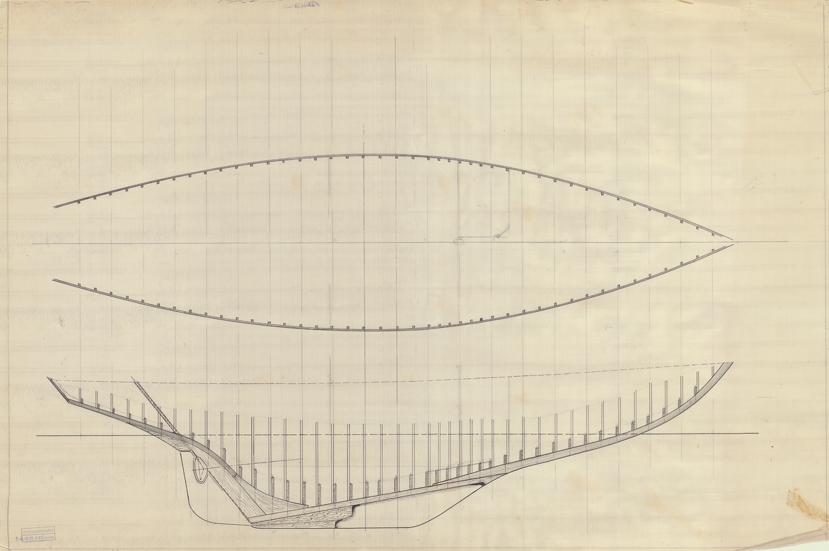 skiss, köl- och spantritning