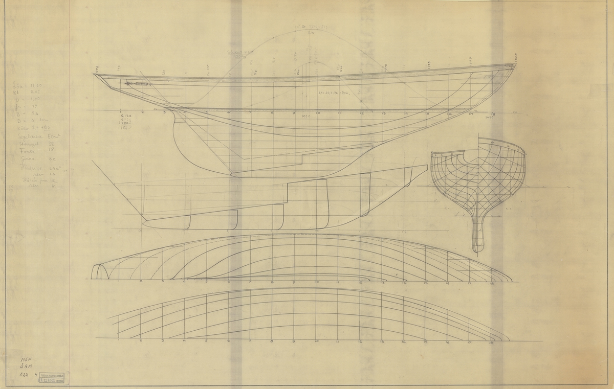 Skiss; Spantruta och linjeritning