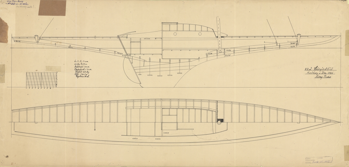 Byggnadsritning i plan och profil