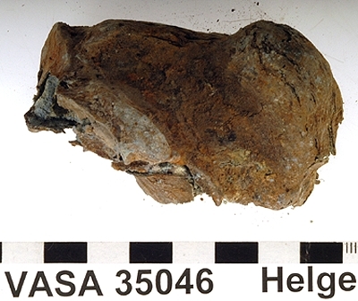Hälben, vänster. Skadat.
Calcaneus, sinister.