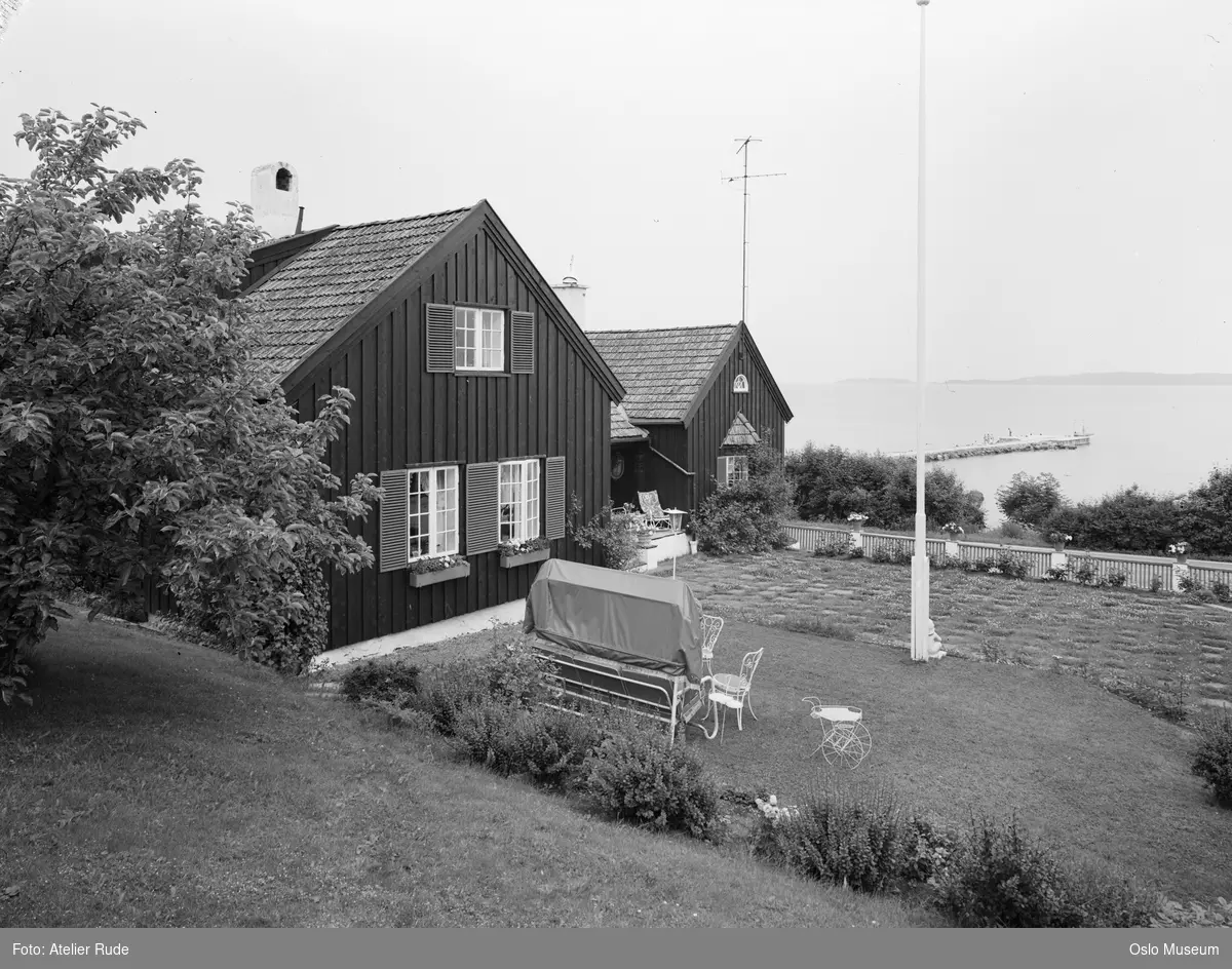 villa, hage, terrasse