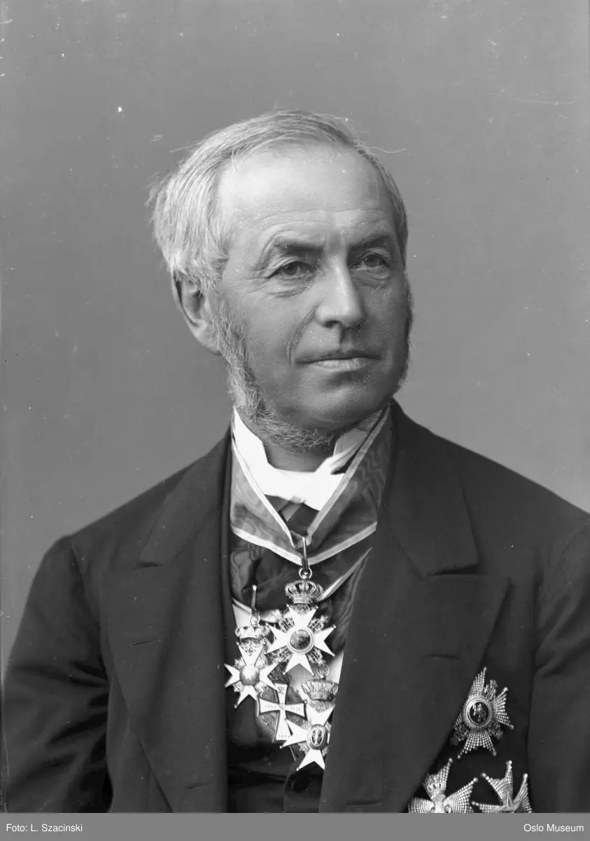 portrett, mann, jernbanedirektør, brystbilde, ordener, medaljer