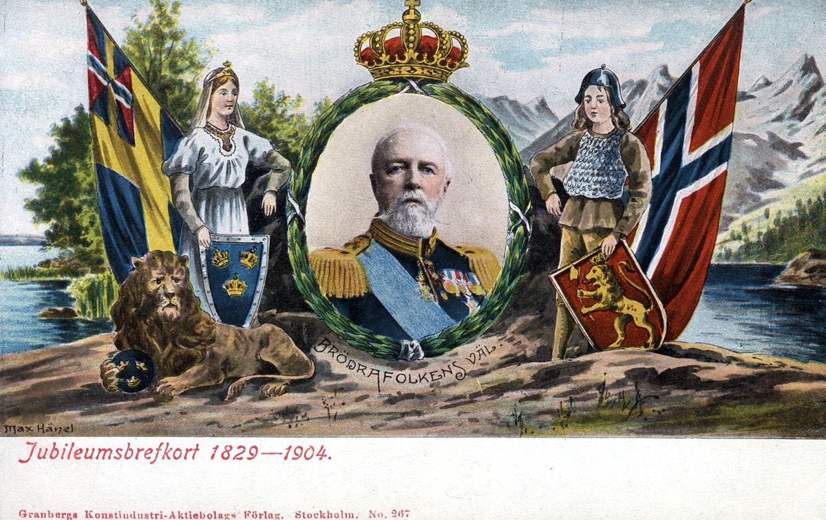 Max Hänet [konstnär]
Jubileumsbrefkort 1829-1904.
Granbergs Konstindustri Aktiebolags Förlag. Stockholm Nr 267