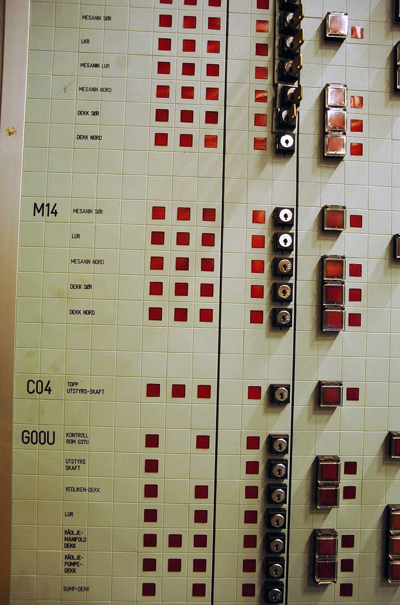 Kontrollpanel - del av kontrollrommet på Gullfaks
