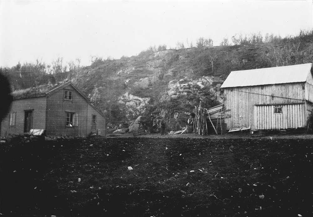 Hus og fjøs på husmannsplass på Lyngmyra på Ytre Elgsnes.