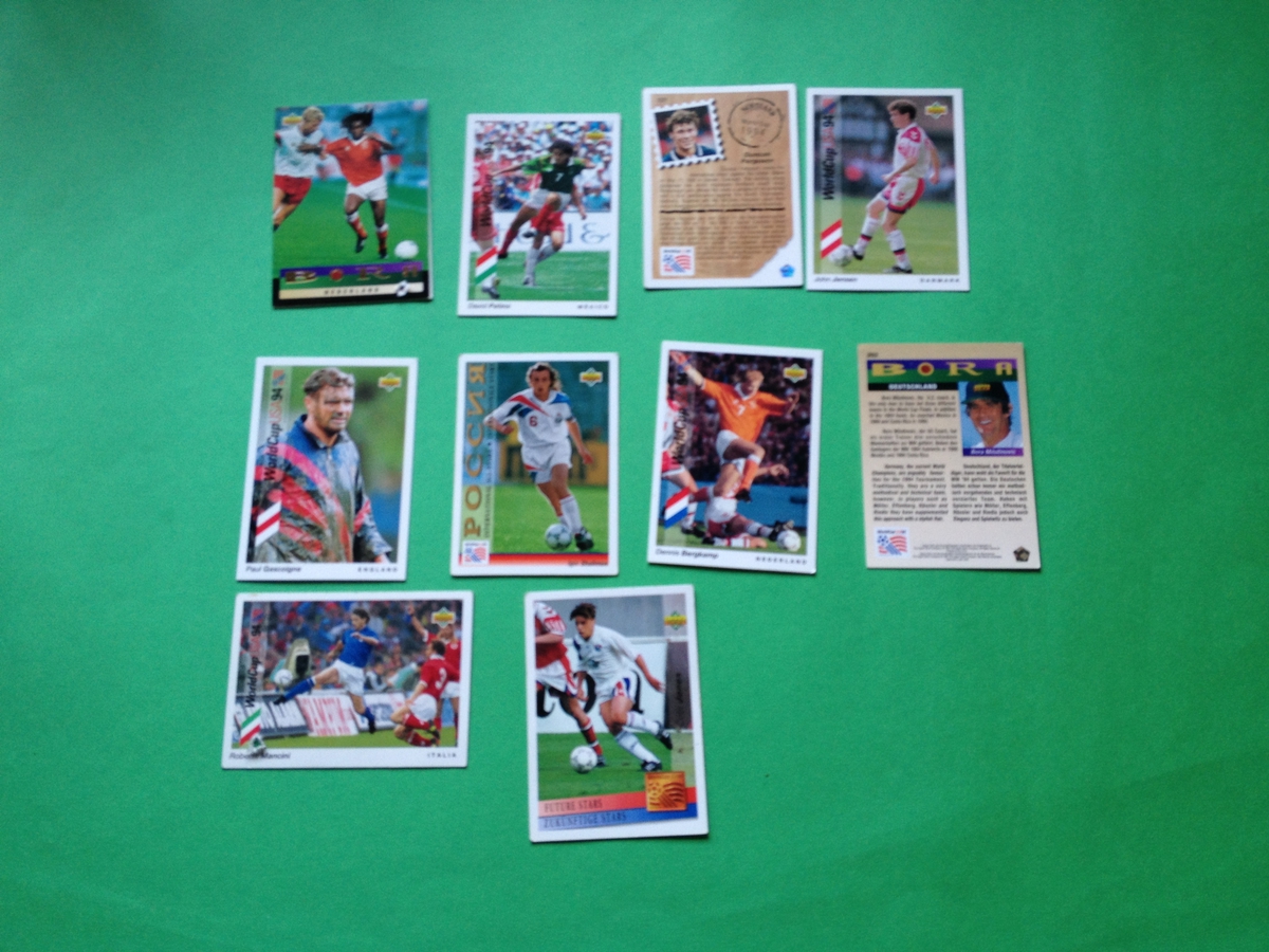 Samlekort kjøpt i Fredrikstad i samband med VM i Fotball i USA i 1994.