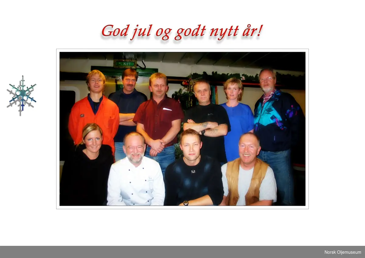 Jul nyttaar 2003.  Julekort med en del av de ansatte på DP2.