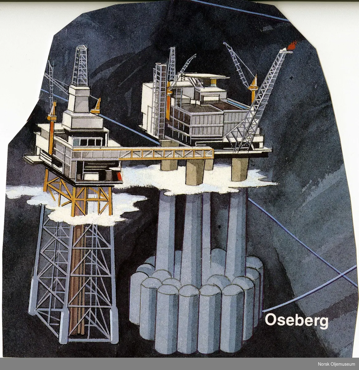 illustrasjon av Oseberg A og B