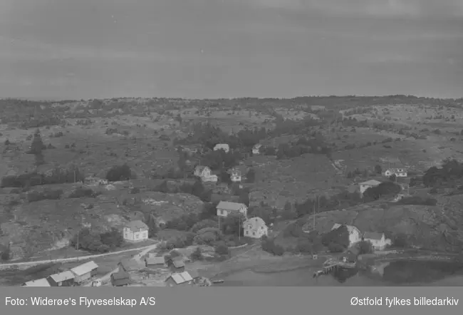 Utgårdskilen på Vesterøy, Hvaler, flyfto/skråfoto fra 1957.