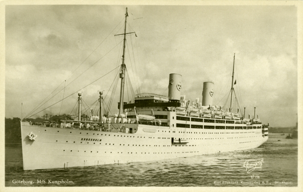 "Göteborg. M/S Kungsholm. Axel Eliassons Konstförlag.
Album 6, foto 87.