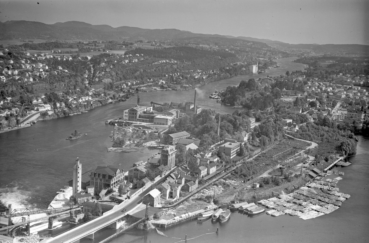 Ulike Widerø flyfoto fra Skien kommune, Borgestad og omegn 