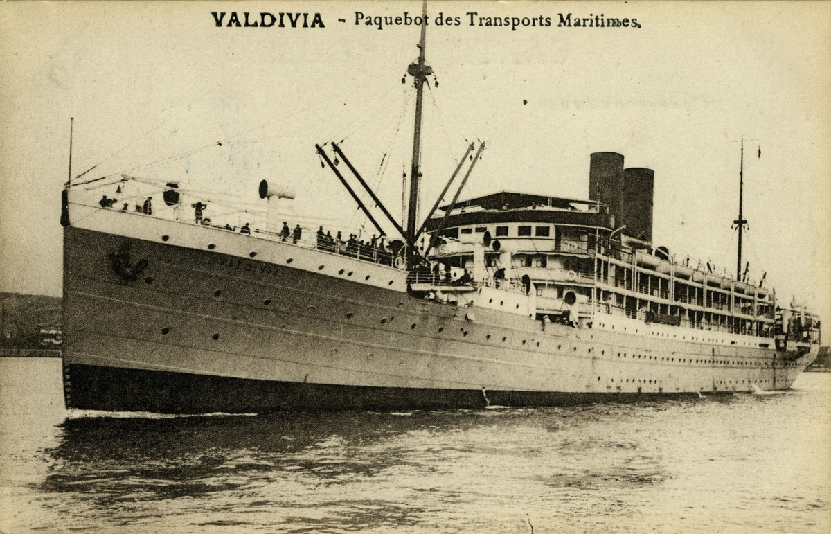 Valdivia - Paquebot des Transports Maritimes
Bqurelles, 22 rue de LÂ´Etrieu, Marsielles