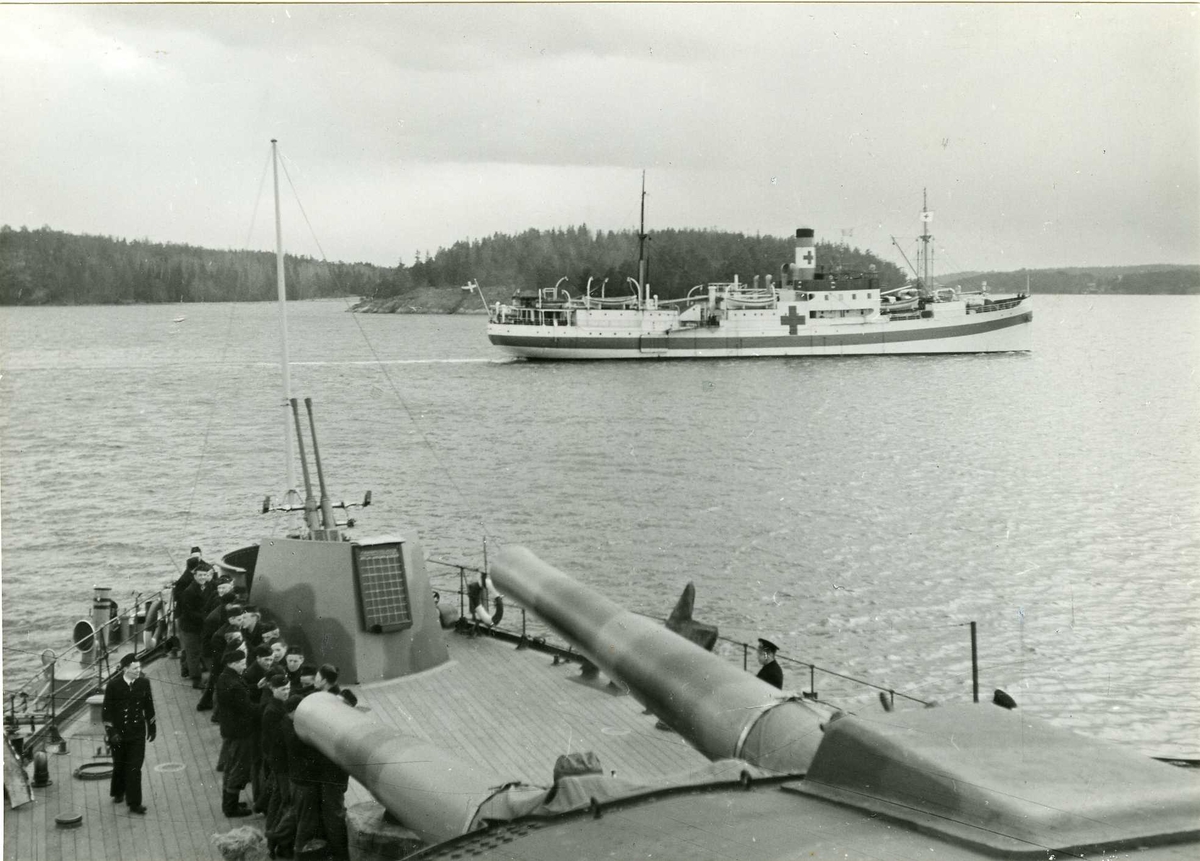 Lasarettsfartyget Prins Carl april 1945.