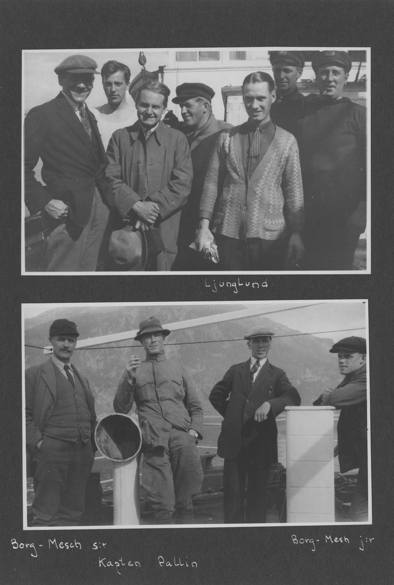 Svenska Spetsbergsexpeditionen 1928, band 5.    Band 5 av 5 dokumentationsalbum från svenska Spetsbergsexpeditionen år 1928, där Umberto Nobile och besättningen på luftskeppet Italia räddades.  Fem stycken blå-gröna album i konstläder.  35 fotografier monterade på 25 albumblad.    Motiv: Virgohamn, Spetsbergen, Narvik.  Personer, fartyg, natur, omgivningar, mm.