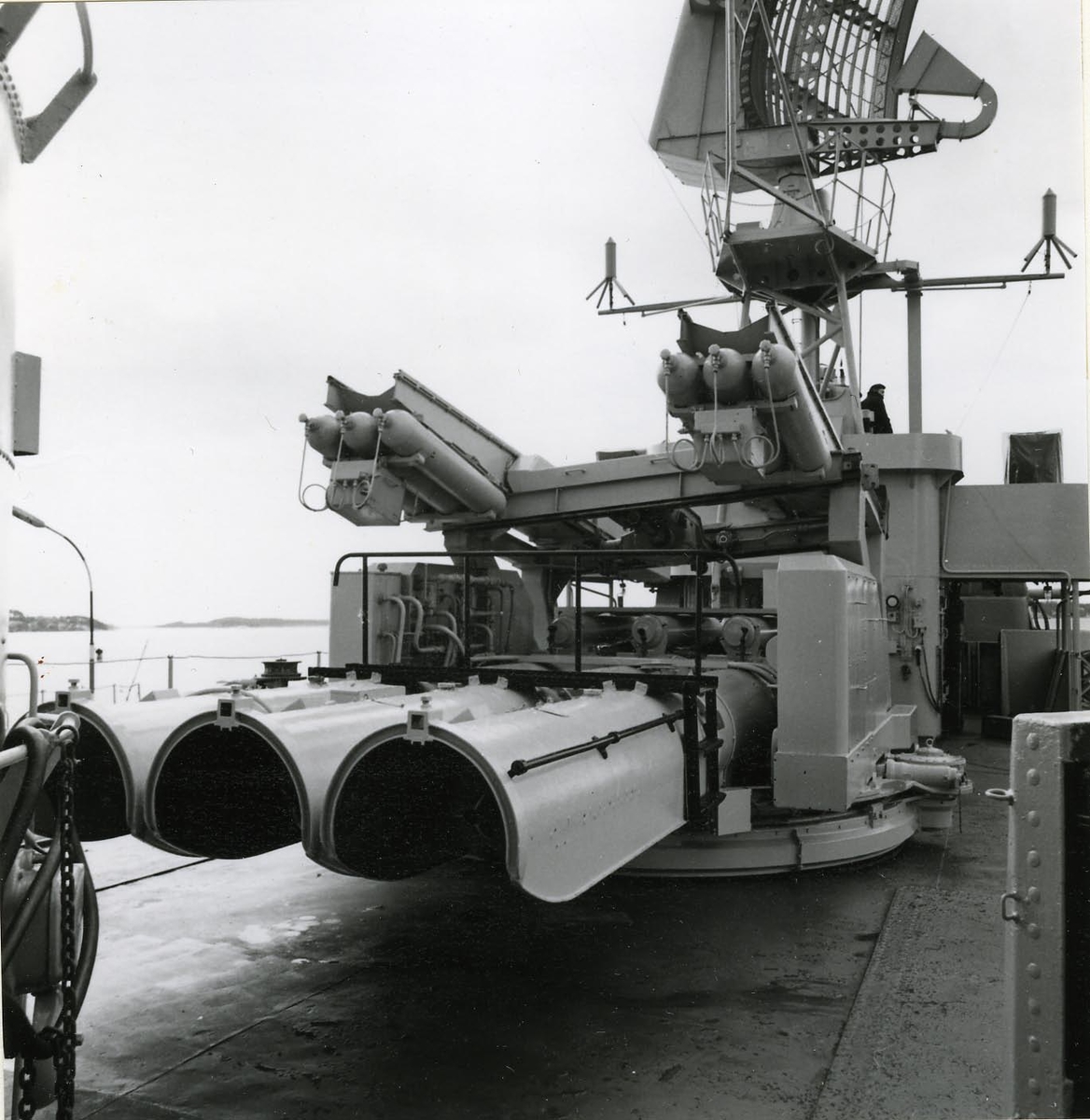 Trippeltorpedställ för 53,3 cm. torpeder på jagaren SMÅLAND.