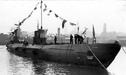 Sjösättning av ubåten DELFINEN II vid Kockums, Malmö.