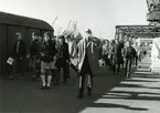 Skolklass på besök i Stockholms frihamn i Sjöhistoriska museets regi.