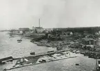 Oskarshamns varv. Kopparverkstaden och slipen under byggnad 1918.