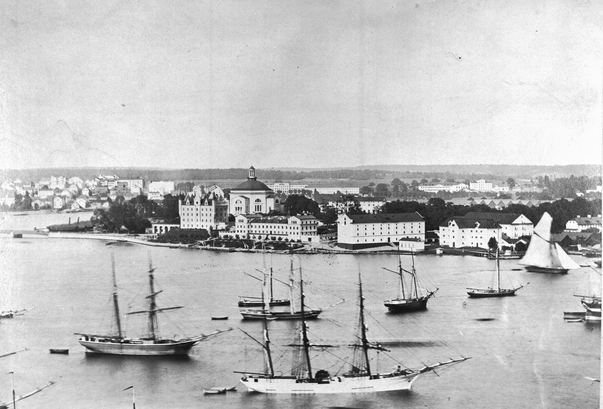 Utsikt över Skeppsholmen omkring 1860.