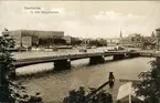 Stockholm. Vy från Skeppsholmen, passagerarfartyg på Strömmen.