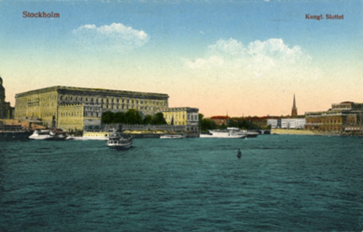Stockholm. Kungl. Slottet.
Granbergs Konstindustri-Aktiebolags Förlag, Stockholm 4. Import.
