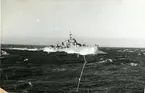 Jagaren Öland under färden till Färöarna sommaren 1950.
